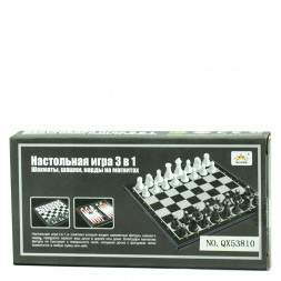 Настольная игра 3 в 1, Шахматы, шашки, нарды на магнитах QX53810