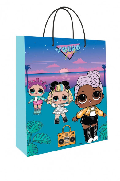LOL. Пакет подарочный большой (бирюзовый с закатом),  335*406*155 мм оптом