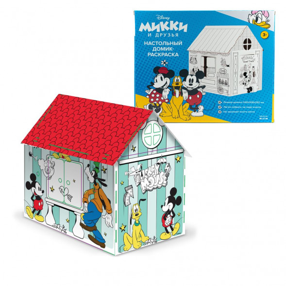 Игрушка картонная Домик-раскраска Микки Маус оптом