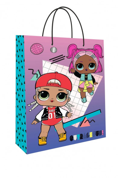 LOL. Пакет подарочный большой (розово-фиолетовый), 250*350*100 мм оптом