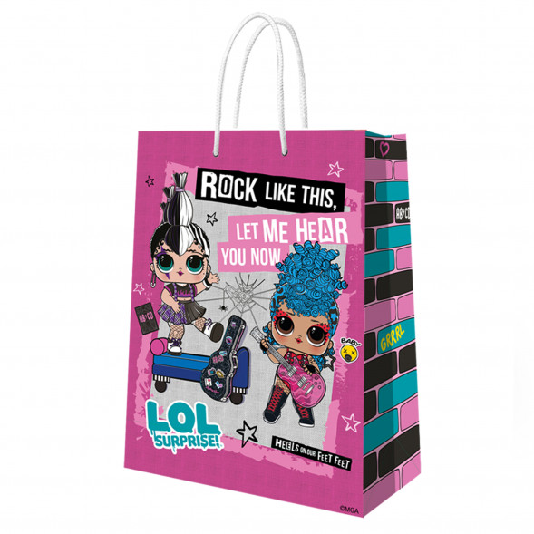 LOL. Пакет подарочный большой (розовый), 250*350*100 мм оптом