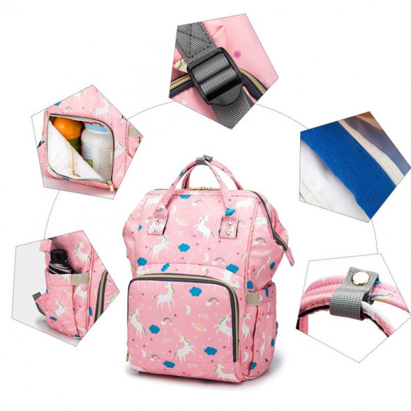 Сумка-рюкзак органайзер для мам Mommy bag с единорогом (в ассортименте)