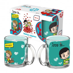 Набор кружек Love is... Как в первый раз (две кружки в комплекте), 320 мл, стекло