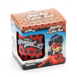 Кружка Леди Баг и Супер Кот Дизайн 1, в подарочной упаковке, 230 мл, стекло