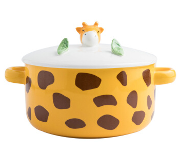 Детская керамическая посуда кастрюля жираф