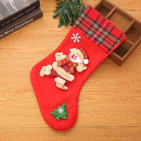 Новогодний носок Снеговик - М03