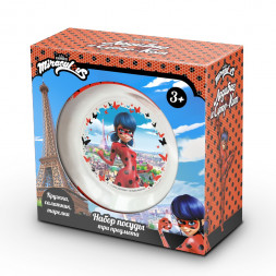 Набор Леди Баг и Супер Кот Бабочки, (3 предмета, подарочная упаковка), стекло