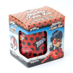 Кружка Леди Баг и Супер Кот Дизайн 2, в подарочной упаковке, 230 мл, стекло