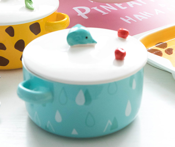 Детская керамическая посуда кастрюля кит