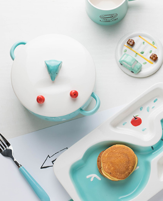 Детская керамическая посуда кастрюля кит