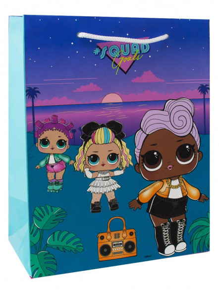 LOL. Пакет подарочный малый (бирюзовый с закатом), 180*227*100 мм оптом