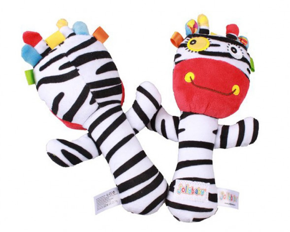 Мягкая погремушка Забавная зебра