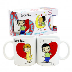 Набор кружек 330 мл, Love is...,  Счастье в Кружках, 2 шт, фарфор