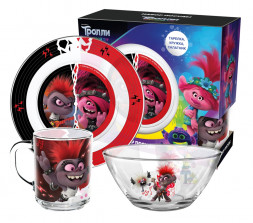 Набор «Тролли 2» Серия Рок, (3 предмета, подарочная упаковка), стекло