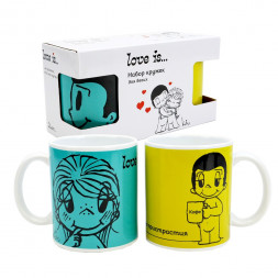Набор кружек 330 мл, Love is..., Вкусовые пристрастия, 2 шт, фарфор