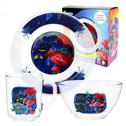 Набор «Тролли 2» Серия Техно, (3 предмета, подарочная упаковка), спецсерия, стекло