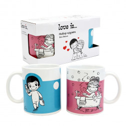Набор кружек 330 мл, Love is..., Звук любимого голоса, 2 шт, фарфор