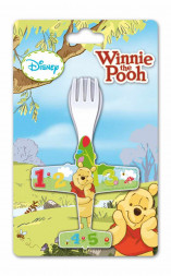 Набор ложка + вилка, в форме самолета. Винни-Пух