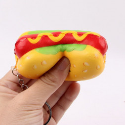 Сквиш игрушка антистресс брелок хот-дог