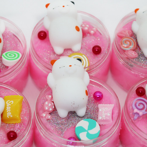 Слайм забавный котик