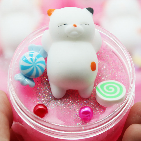 Слайм забавный котик