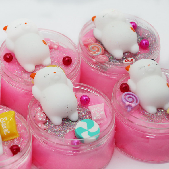 Слайм забавный котик