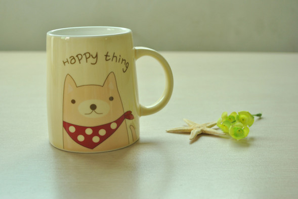 Детская керамическая посуда кружка котик с банданой