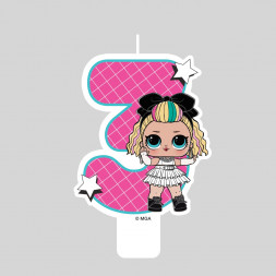 LOL. Парафиновая свеча в торт (цифра 3 с героем), в блистере