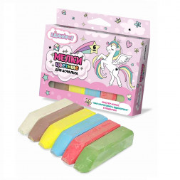 Набор 6 цветных мелков для асфальта Единорог, 12,3 х 8,4 х 2,2 см