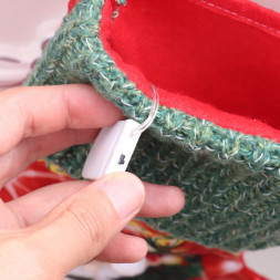 Носок для подарков светодиодный Санта