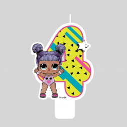 LOL. Парафиновая свеча в торт (цифра 4 с героем), в блистере