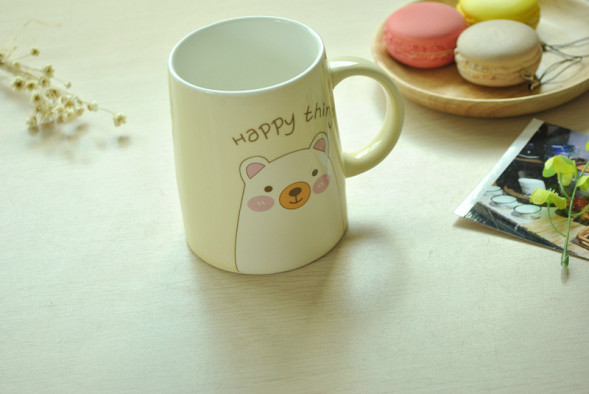 Детская керамическая посуда кружка милый медвежонок