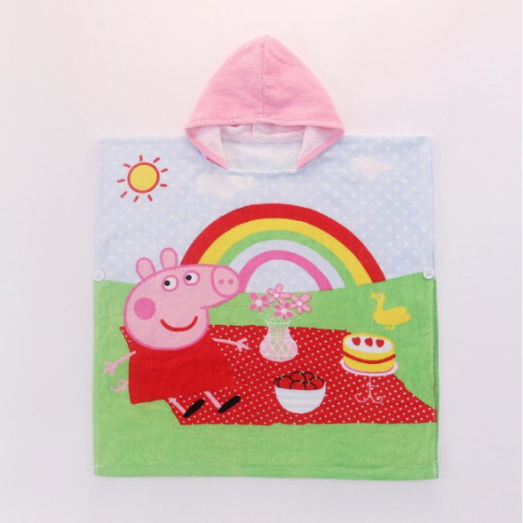 Полотенце-пончо Свинка Пеппа радуга