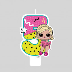 LOL. Парафиновая свеча в торт (цифра 5 с героем), в блистере