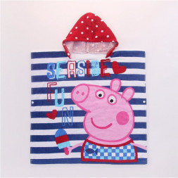Полотенце-пончо Свинка Пеппа в полоску