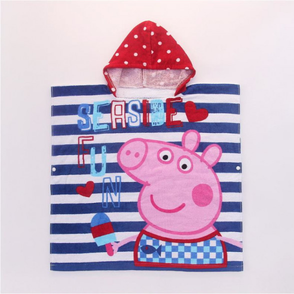 Полотенце-пончо Свинка Пеппа в полоску
