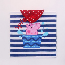 Полотенце-пончо Свинка Пеппа в полоску