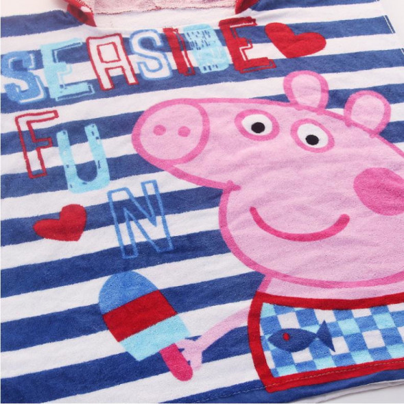 Полотенце-пончо Свинка Пеппа в полоску
