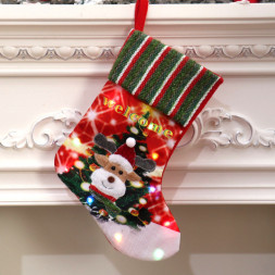 Носок для подарков светодиодный Олень