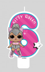 LOL. Парафиновая свеча в торт (цифра 6 с героем), в блистере