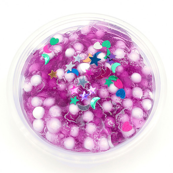 Слайм с маленькими шариками и блестками