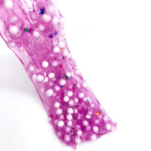 Слайм с маленькими шариками и блестками