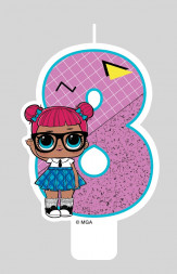 LOL. Парафиновая свеча в торт (цифра 8 с героем), в блистере