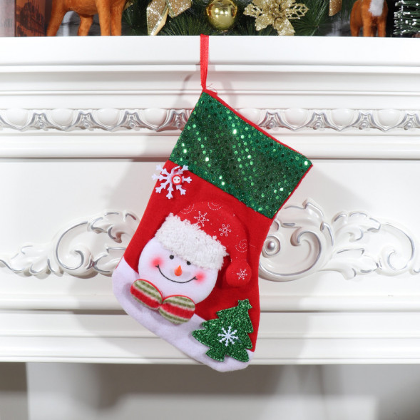 Новогодний носок Снеговик - М08