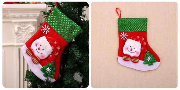 Новогодний носок Снеговик - М08