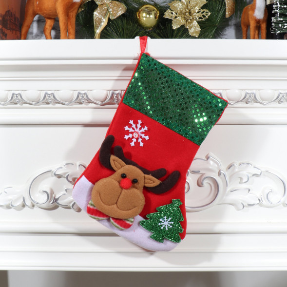 Новогодний носок Олень - М08