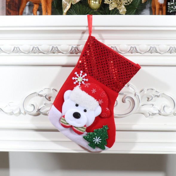 Новогодний носок Медведь - М08