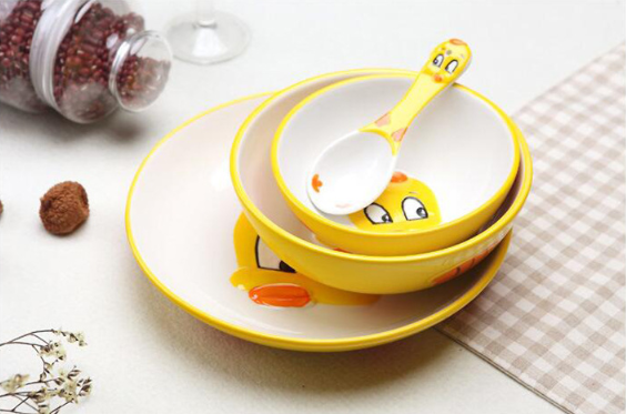 Детская керамическая посуда с уткой