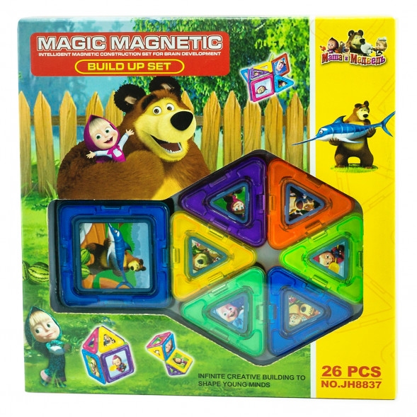 Магнитный конструктор Мagic МagneticМаша и Медведь , 26 деталей JH8837 оптом