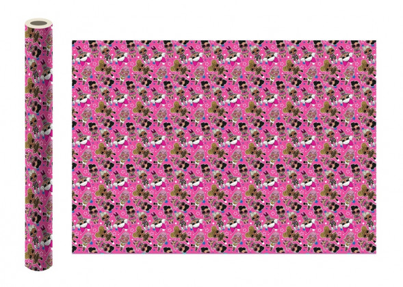 LOL. Упаковочная бумага (розовая с паттерном), 700*1000 мм, 2 шт в рулоне (EV_19) оптом